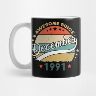 Awesome Since December 1991 Birthday Retro Sunset Vintage Mug